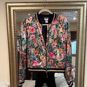 H&M Girls Floral Bomber Jacket size 18 or women’s XS